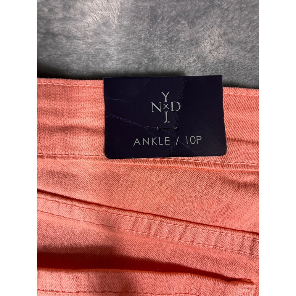 NYDJ Clarissa Ankle Skinny Jeans Bright Coral Pink Womens Size 10P Petite NWT - Picture 9 of 14